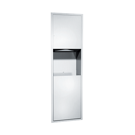 ASI 04697 Recessed-Mounted, Stainless Steel Combination Unit: Commercial Paper Towel Dispenser and Waste Receptacle