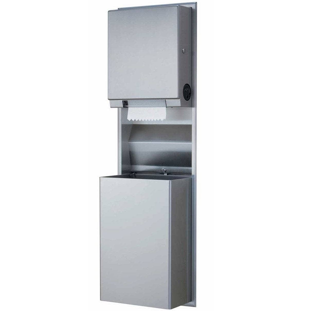 Bobrick B-3961 Satin Stainless Steel Recessed Commercial Paper Towel Dispenser & Waste Receptacle