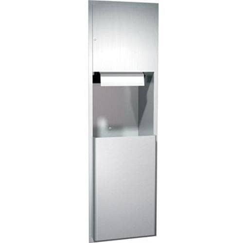 ASI 04692A - 9 Automatic Touch - Free Commercial Surface - Mounted Stainless Steel Paper Towel Dispenser and Waste Receptacle Combination Unit