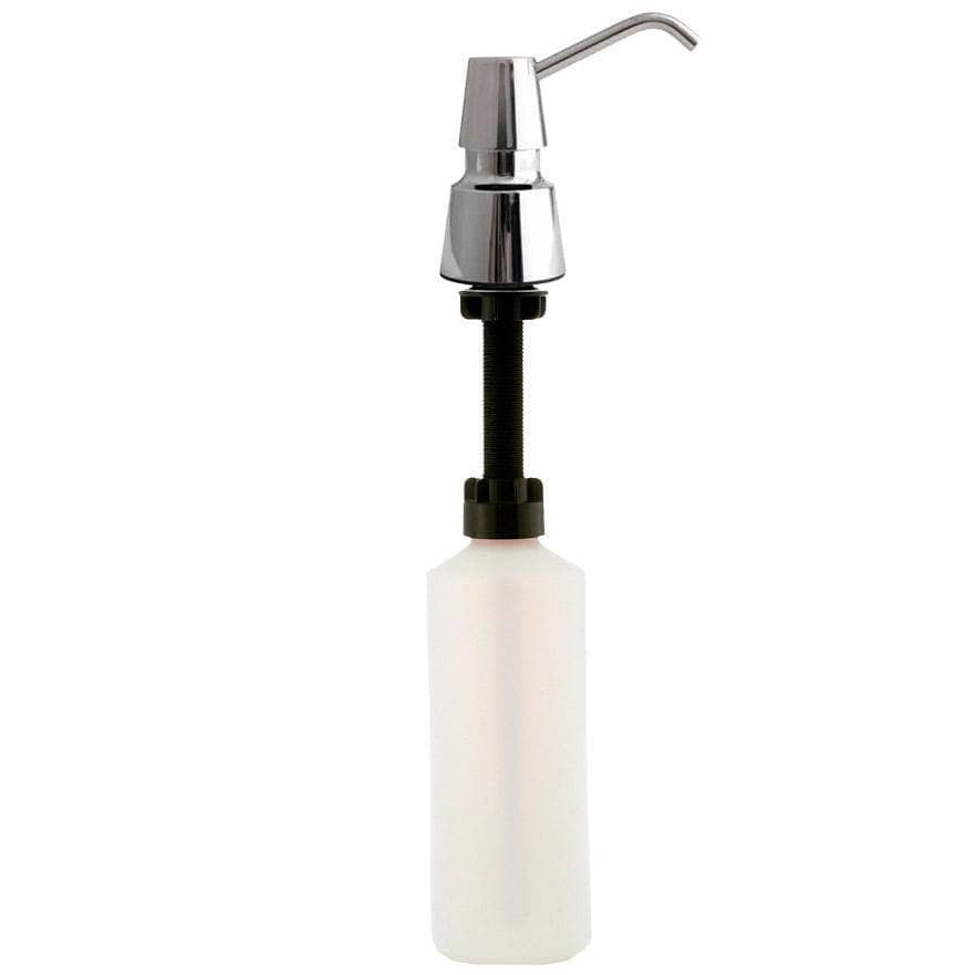 Bobrick B-823 Stainless Steel Counter Mounted Commercial Foam Soap Dispenser with 4 Spout Length