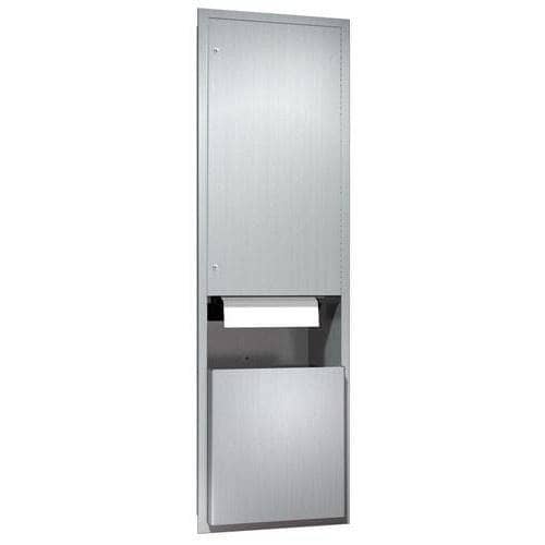 Commercial Automatic Combination Surface-Mounted Stainless Steel Paper Towel Dispenser and Waste Receptacle - ASI 046921A-9
