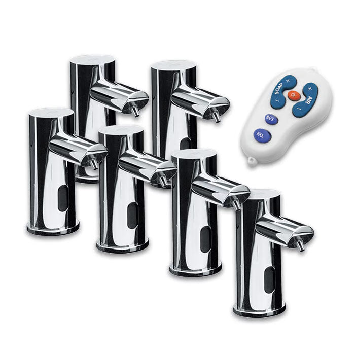 ASI 0394-6-1A EZ Fill Stand - Alone Automatic Foam Soap Dispenser with Polished Finish, Powered by Batteries (Batteries Not Included), 1 - Liter Capacity, 6 - Pack Set with Remote Control