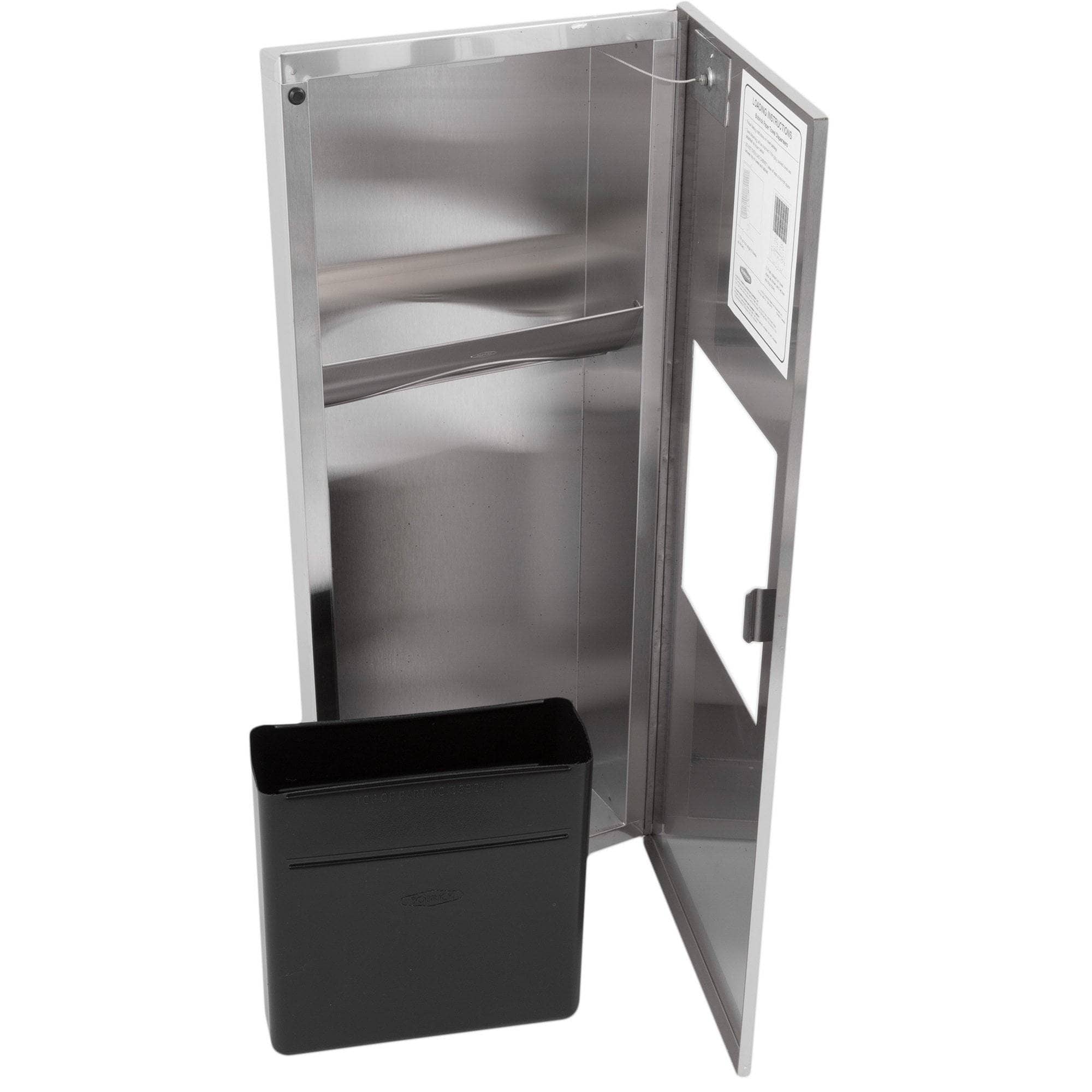 Bobrick B-36903 TrimLine Series Combination Commercial Paper Towel Dispenser and Waste Receptacle, Recessed-Mounted, Made of Satin-Finish Stainless Steel