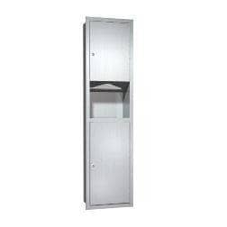 Surface-Mounted ASI 0467-9 Stainless Steel Combination Unit: Commercial Paper Towel Dispenser and Waste Receptacle