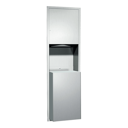 ASI 04697-BL Stainless Steel Recessed-Mounted Commercial Paper Towel Dispenser with Waste Receptacle