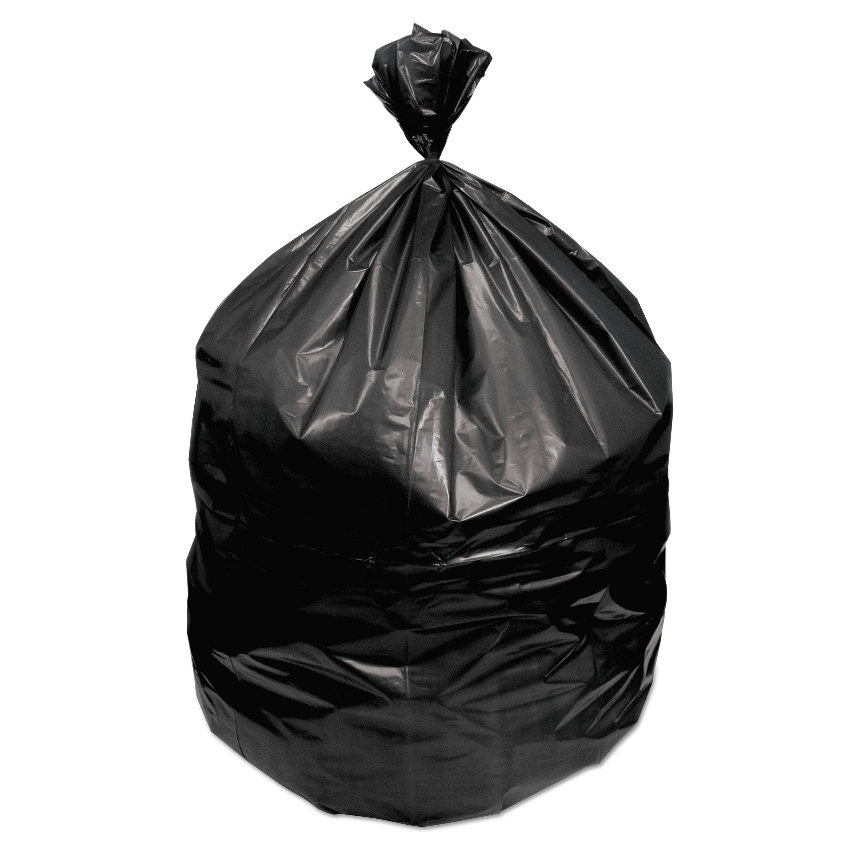 GEN Heavy - Duty 60 - Gallon Black Plastic Waste Can Liners, 1.2 Mil Thickness, 38 X 58 Size, 100 Pieces per Carton - GEN385815